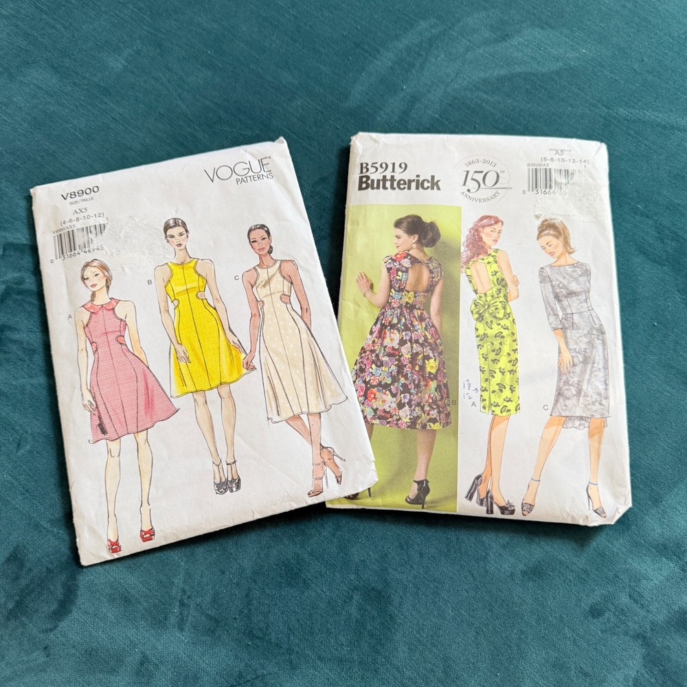 Vogue V8900 Butterick B5919 Sewing Pattern Lot‎ Misses Dresses Size 4-14 2013